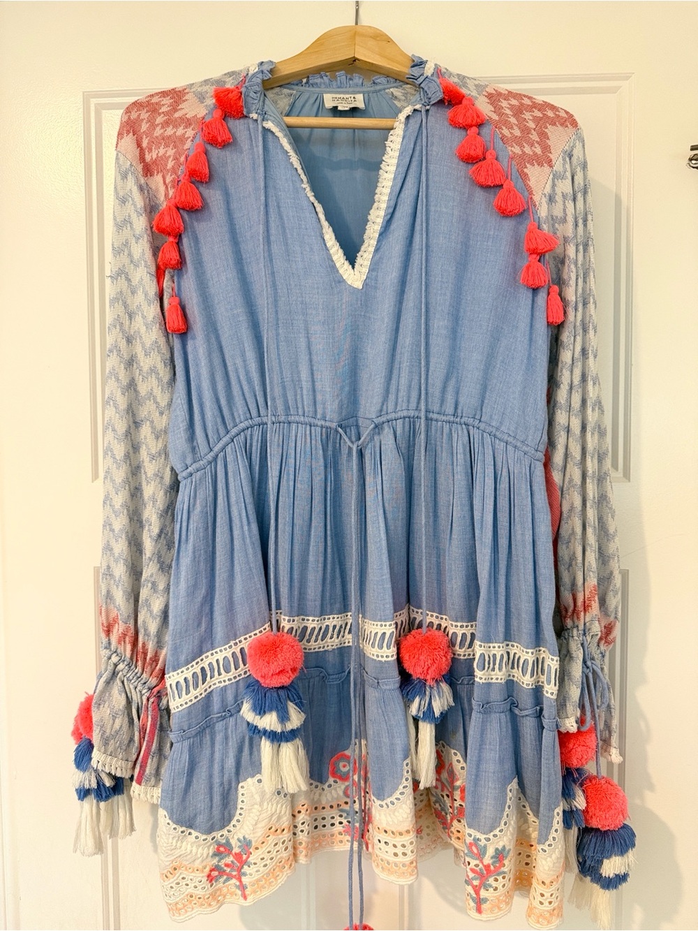 Hemant & Nandita - Blue Tassel-Trim Dress